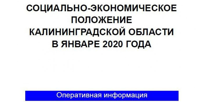 Опубликован доклад "Социально-экономическое положение Калининградской области в январе 2020 года"